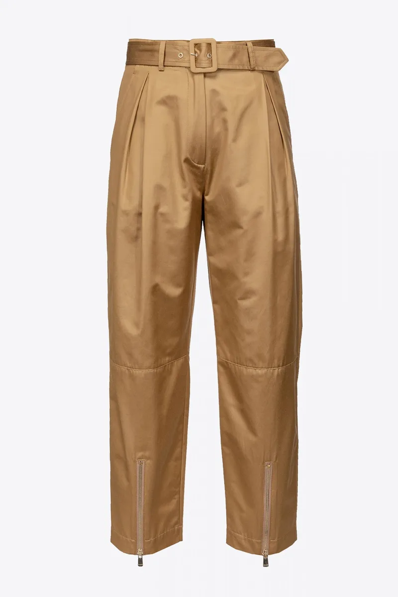 PINKO ΠΑΝΤΕΛΟΝI PAFFUTO PANTALONE POPELINE ΖΩΝΗ ΦΕΡΜΟΥΑΡ ΤΕΛΕΙΩΜΑ ΤΑΜΠΑ
