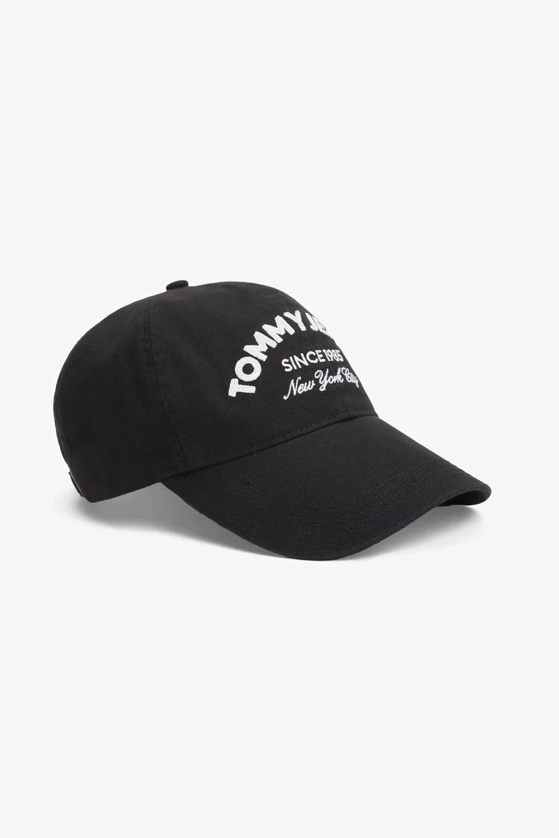 Tommy Jeans ανδρικό καπέλο jockey με λογότυπο και lettering - AM0AM14074 Μαύρο