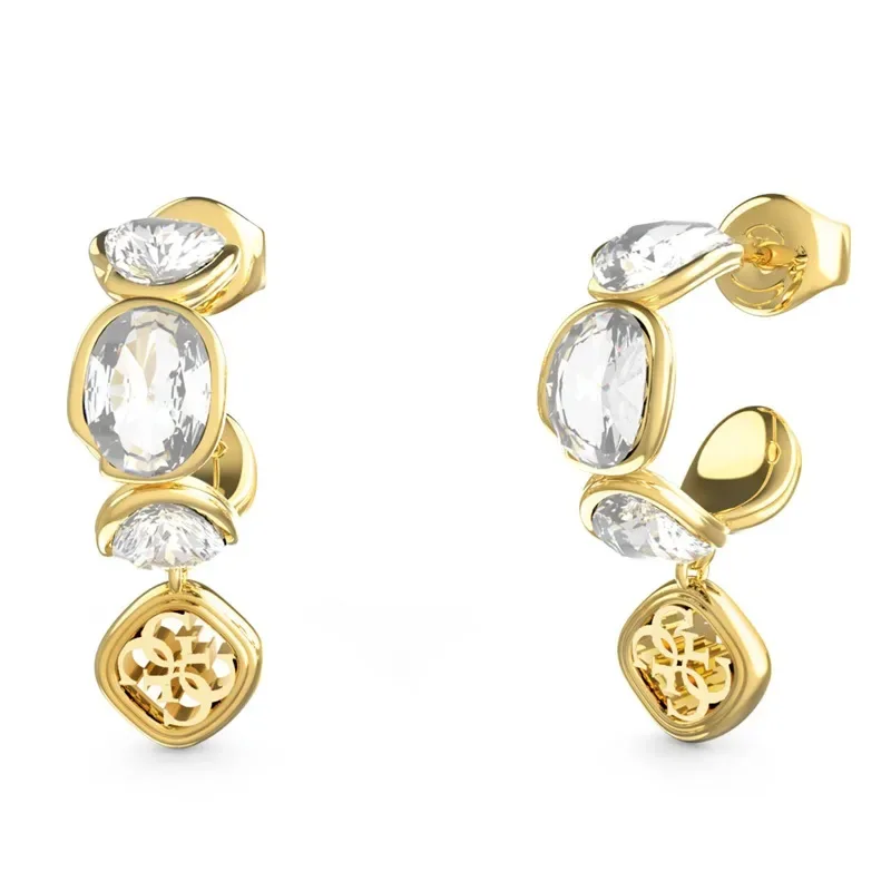 Επίχρυσα πετράτα σκουλαρίκια Guess Mamounia Stainless Steel JUBE05571JWYGT/U JUBE05571JWYGT/U Ατσάλι