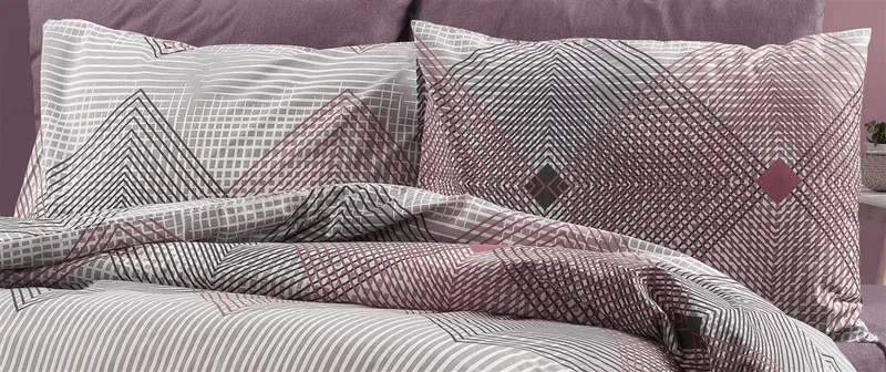 Μαξιλαροθήκη Dimcol Εμπριμέ Καλλιρόη 606 50x70 Grey-Burgundy