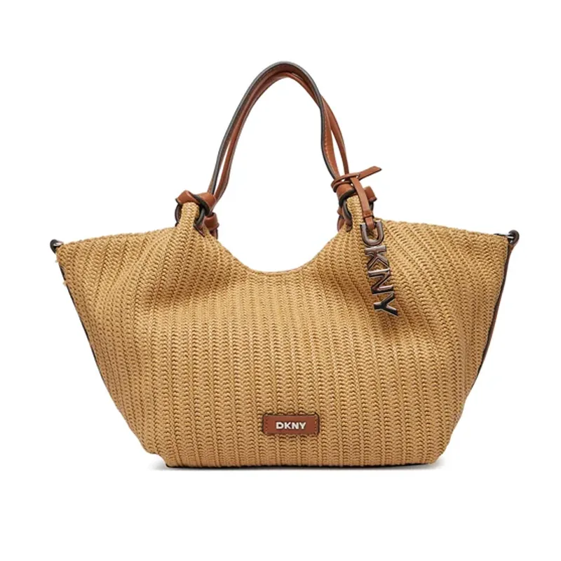 DKNY ΓΥΝΑΙΚΕΙΑ TOTE HANDBAG PAULA R61AOE49 AR9 NATURAL/SADDLE