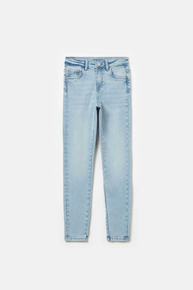 OVS παιδικό τζην παντελόνι βαμβακερό Slim Fit - 001964551 Denim Blue Ανοιχτό