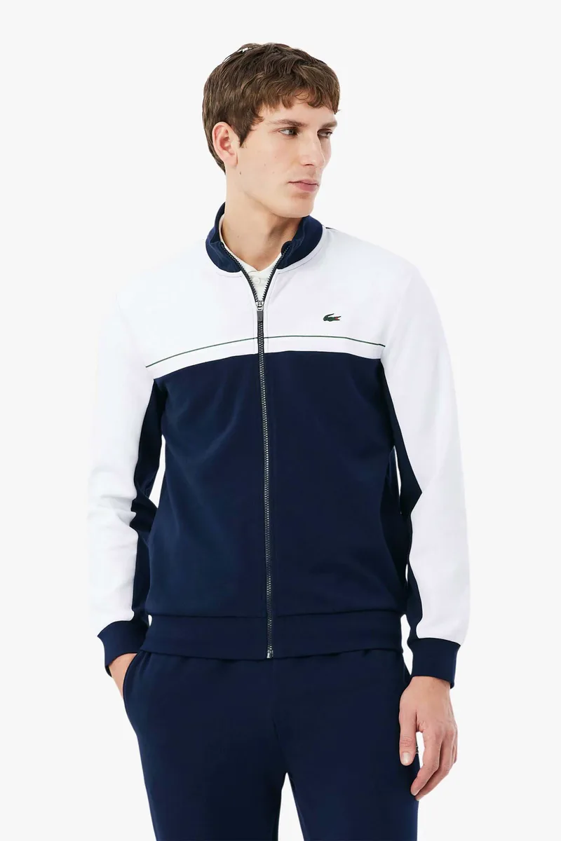Lacoste ανδρική ζακέτα φούτερ colour-blocked με λογότυπο Regular Fit - SH0131 Μπλε Σκούρο
