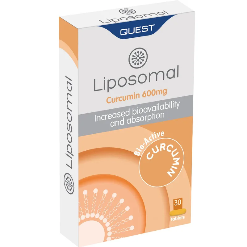 Quest LiposomaI Curcumin 600mg Συμπλήρωμα Διατροφής Κουρκουμίνης Λιποσωμικής Μορφής Αυξημένης Απορρόφησης & Βιοδιαθεσιμότητας με Ισχυρές Αντιφλεγμονώδες & Αντιοξειδωτικές Ιδιότητες 30tabs