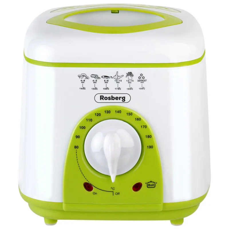 Φριτέζα Rosberg R51980B, 1 λίτρο, 950W, 80-190 C, Λευκό / πράσινο