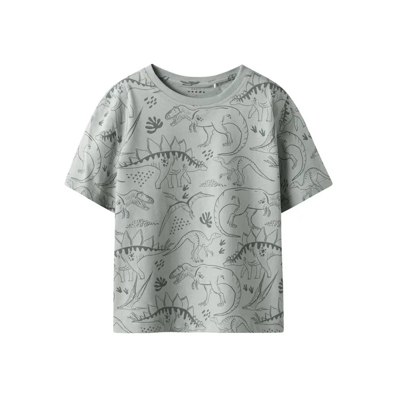 Μπλούζα μακό αγόρι name it-13241581-Aqua Gray-organic cotton
