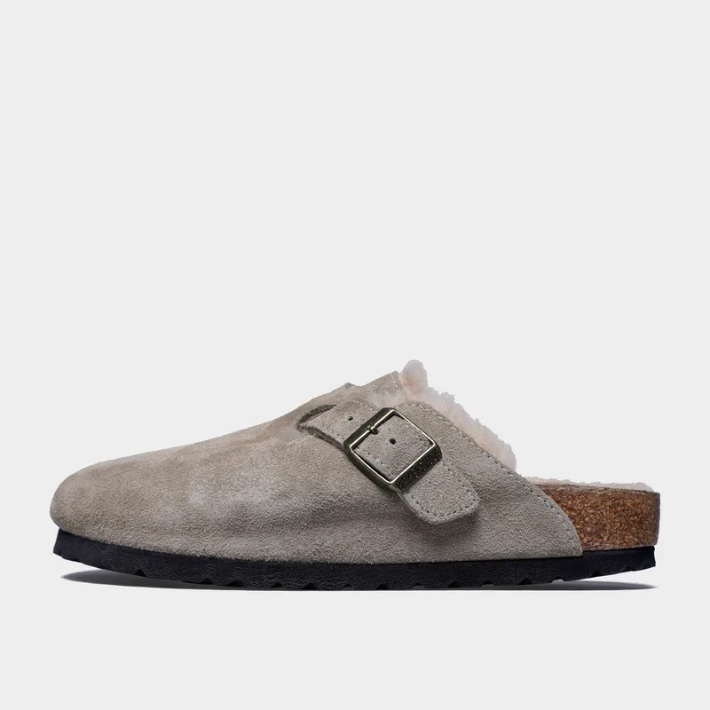 Birkenstock Boston Leather Shearling Γυναικείες Παντόφλες (9000240836_3120)