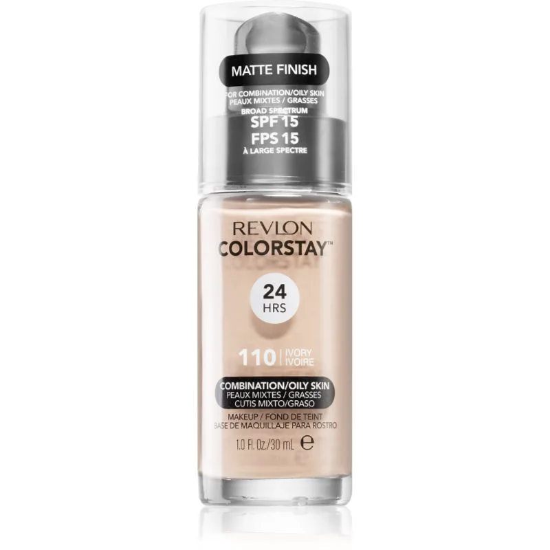 Revlon Cosmetics ColorStay™ SPF 15 μακράς διαρκείας ματ μεικ απ για μικτή και λιπαρή επιδερμίδα απόχρωση 110 Ivory 30 ml