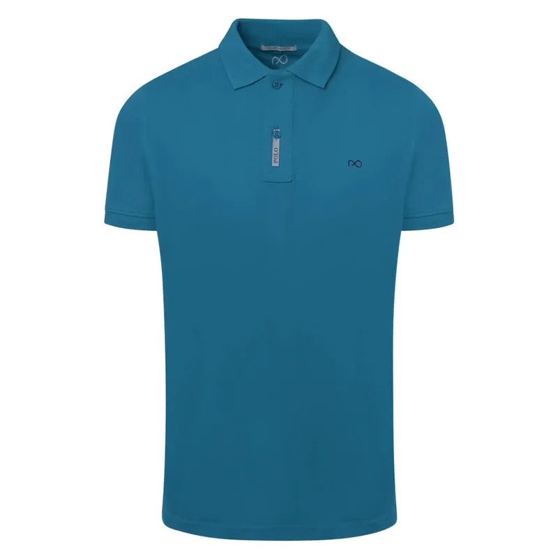 Brand New Polo Double Pique Πετρόλ 100% Cotton (Regular Fit)