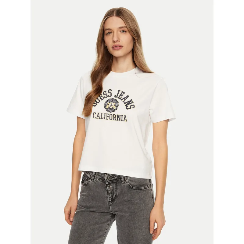 Guess Jeans T-Shirt W5RI43 K8HM0 Λευκό Regular Fit