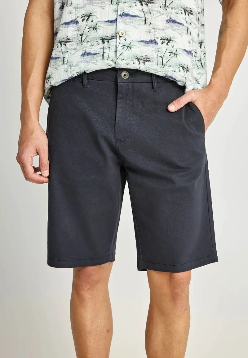 Funky Buddha Ανδρική βερμούδα chino - The essentials FBM013-001-03 Σκούρο Μπλέ