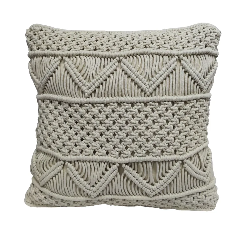 Μαξιλάρι Διακοσμητικό Macrame ΚΟΜΒΟΣ 100% Βαμβάκι Natural 40x40