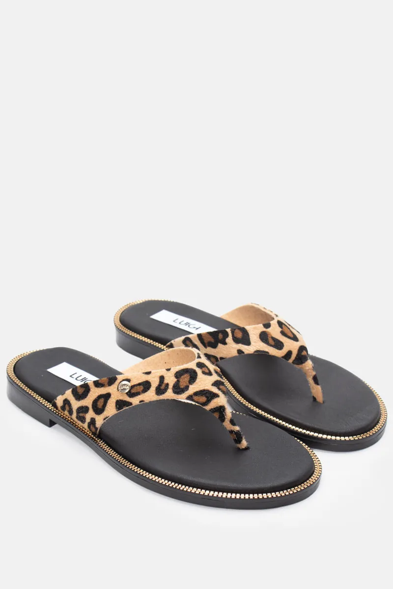 LUIGI DESIGN-Σανδάλια Flat - Animal Print