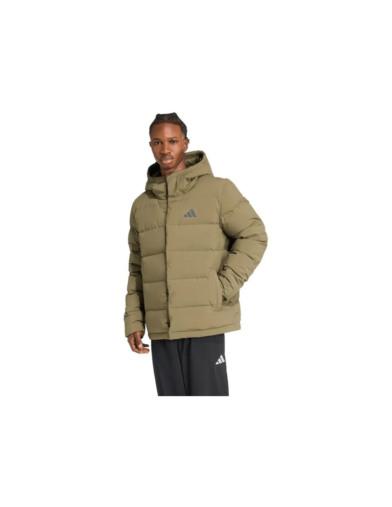 Men's adidas Helionic Climawarm Hoodie Jacket Olive JX0580