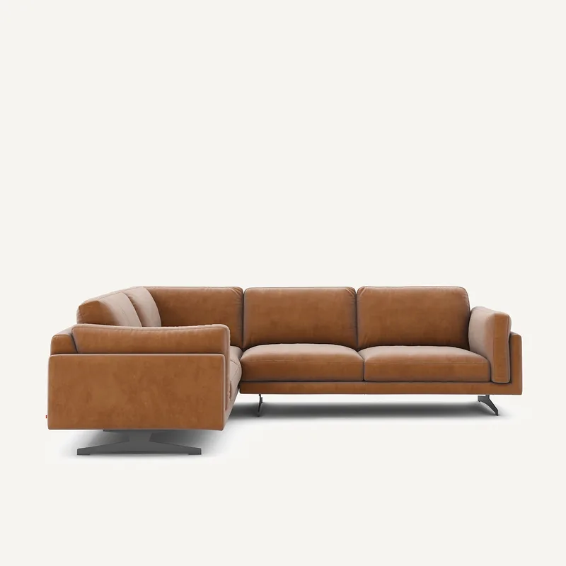 Γωνιακός καναπές από βελούδο Μ227xΠ289xΥ82cm