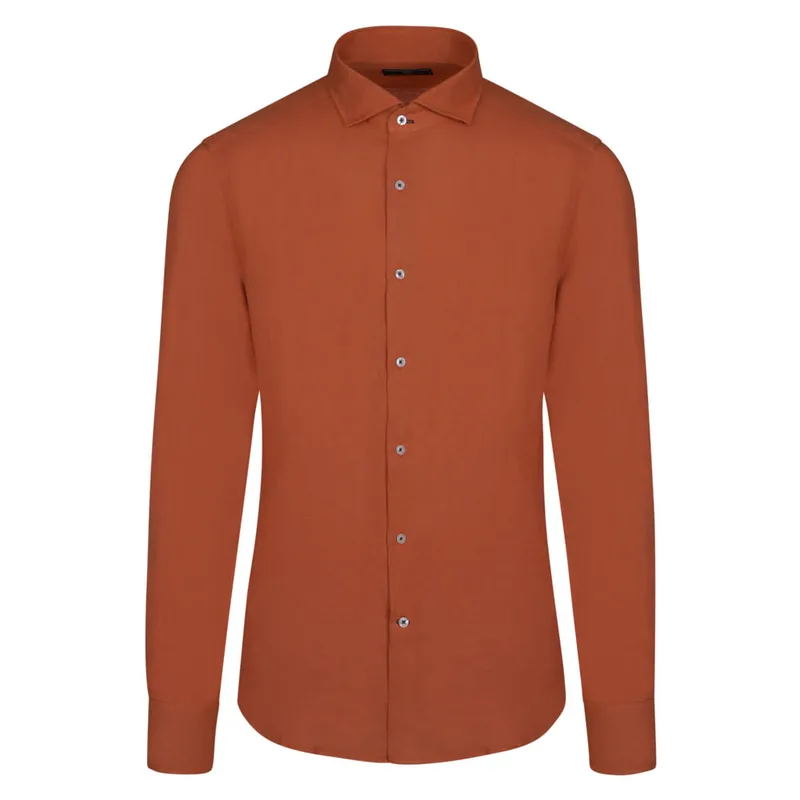 Superior Πουκάμισο Πορτοκαλί 100% Λινό (Modern Fit)