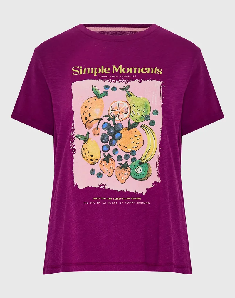 FUNKY BUDDHA T-Shirts FBL013-154-04-GRAPE JUICE DarkPurple