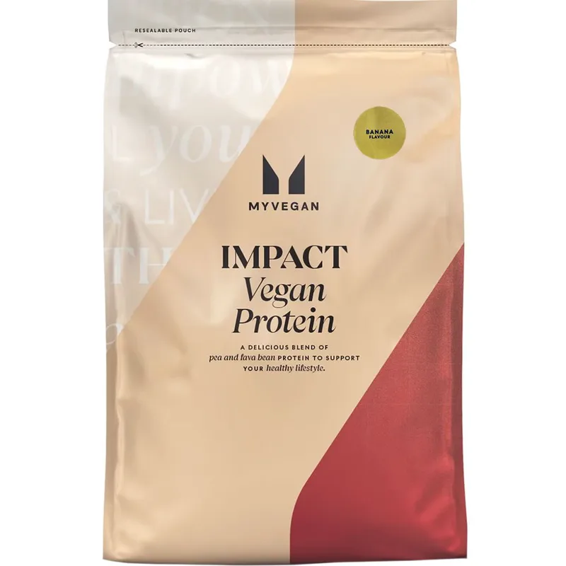 My Protein Impact Vegan Protein Συμπλήρωμα Διατροφής Πρωτεΐνης από Μπιζέλι & Φασόλια σε Σκόνη για Ανάπτυξη & Διατήρηση Μυϊκής Μάζας για Αυστηρά Χορτοφάγους με Γεύση Μπανάνα 1kg - Banana