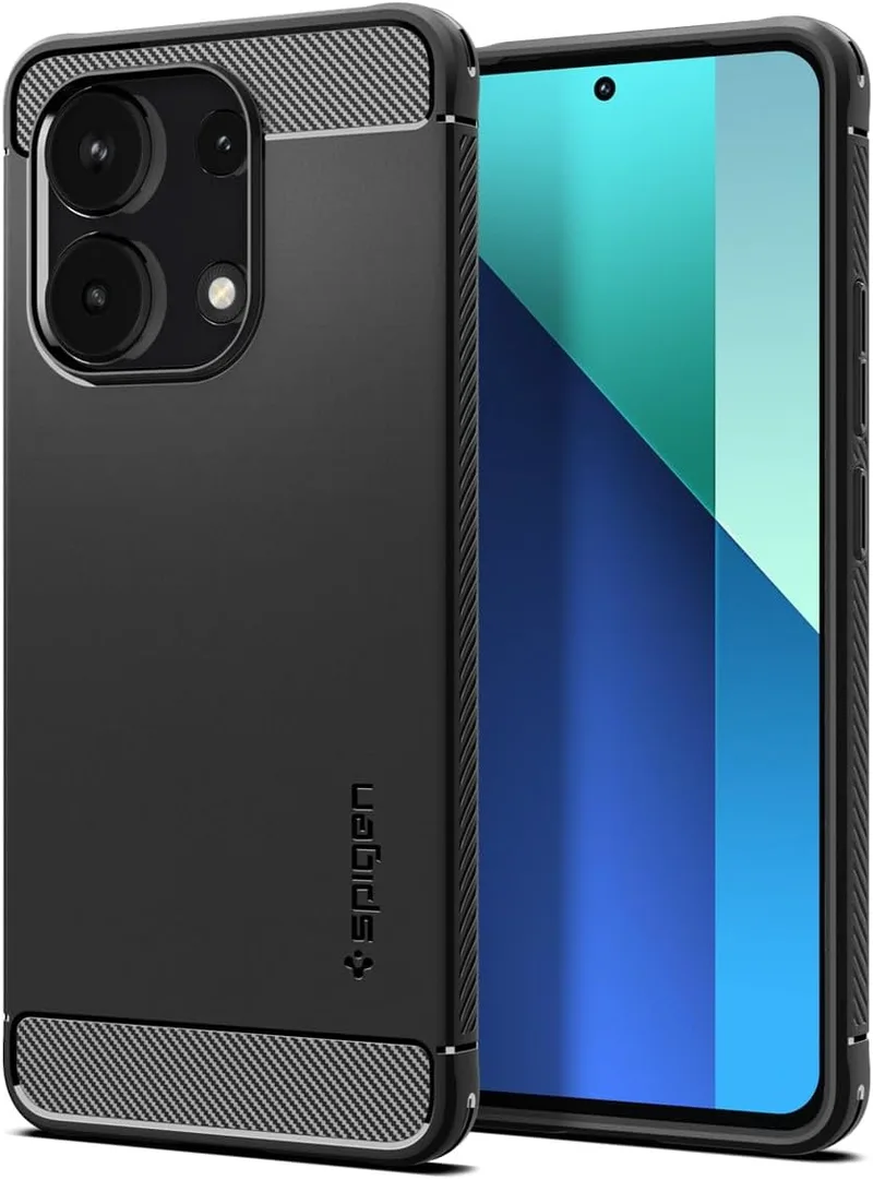Ανθεκτική Θήκη Σιλικόνης - Xiaomi Redmi Note 13 4G - Spigen Rugged Armor - Matte Black (ACS07664)