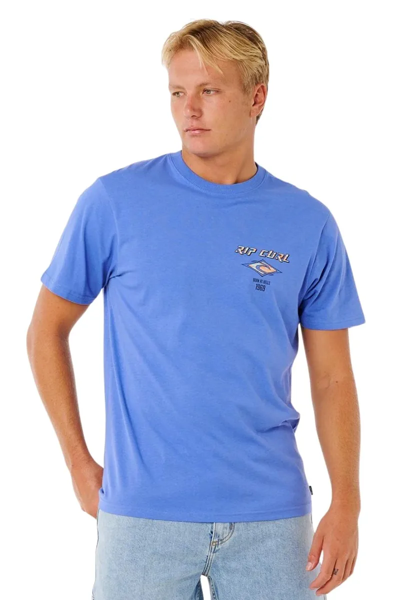 Rip Curl Fade Out Icon Tee Ανδρικό T-Shirt - Μπλε-0CAMTE-BLUE