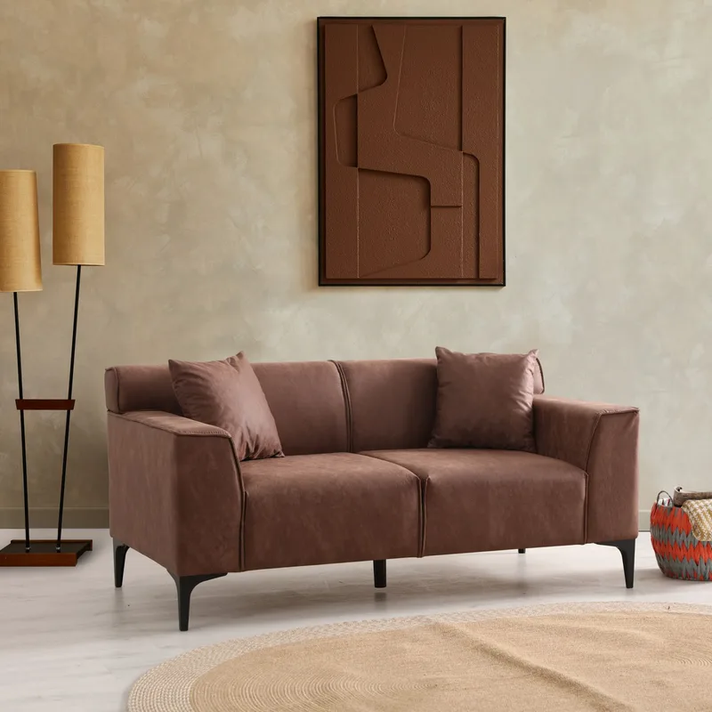 Διθέσιος Καναπές New Petra 2 - Cognac 560Are5141 (163x69x86)