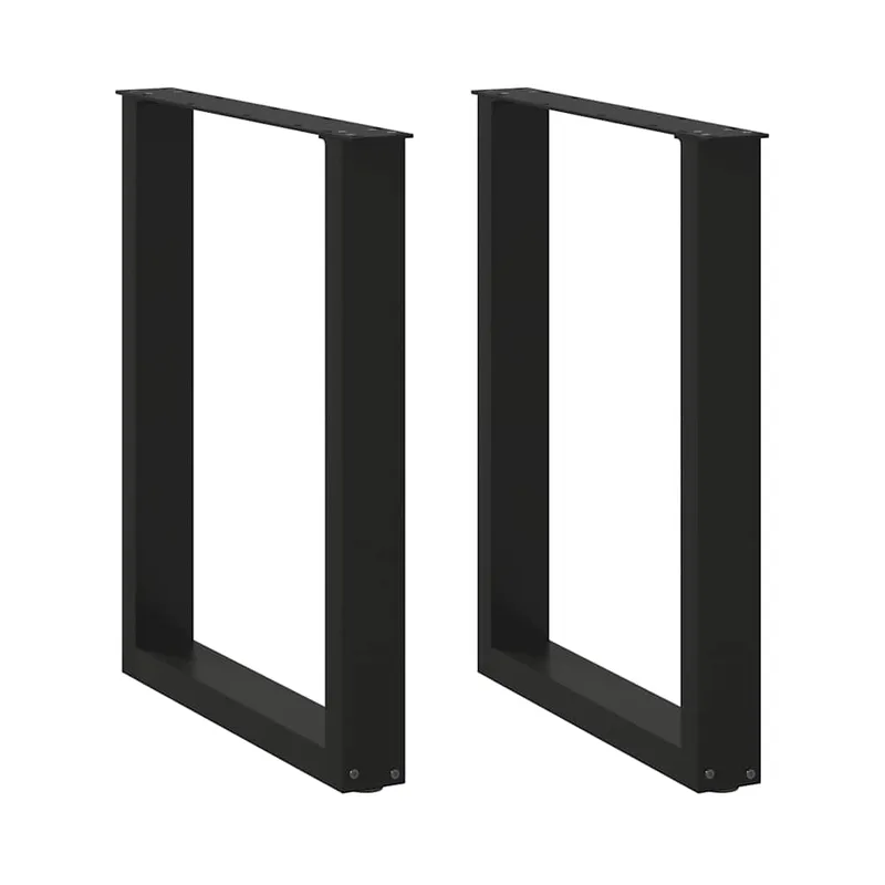 vidaXL Πόδια Τραπεζαρίας σε Σχήμα U 2 τεμ. Μαύρο 70x(72-73) εκ. Ατσάλι