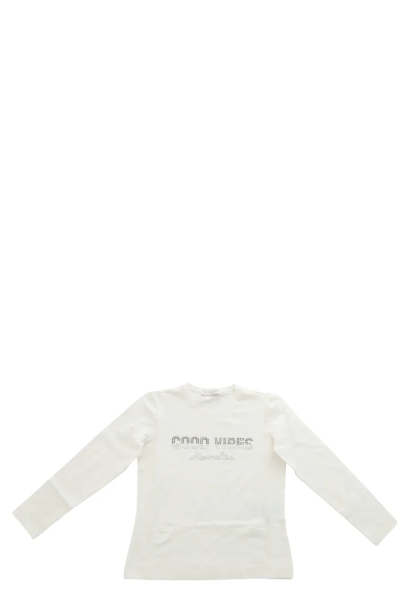 Μπλούζα Μακρυμάνικη Monnalisa Con Logo Jersey C 178601R1 8073-0001 Κορίτσι