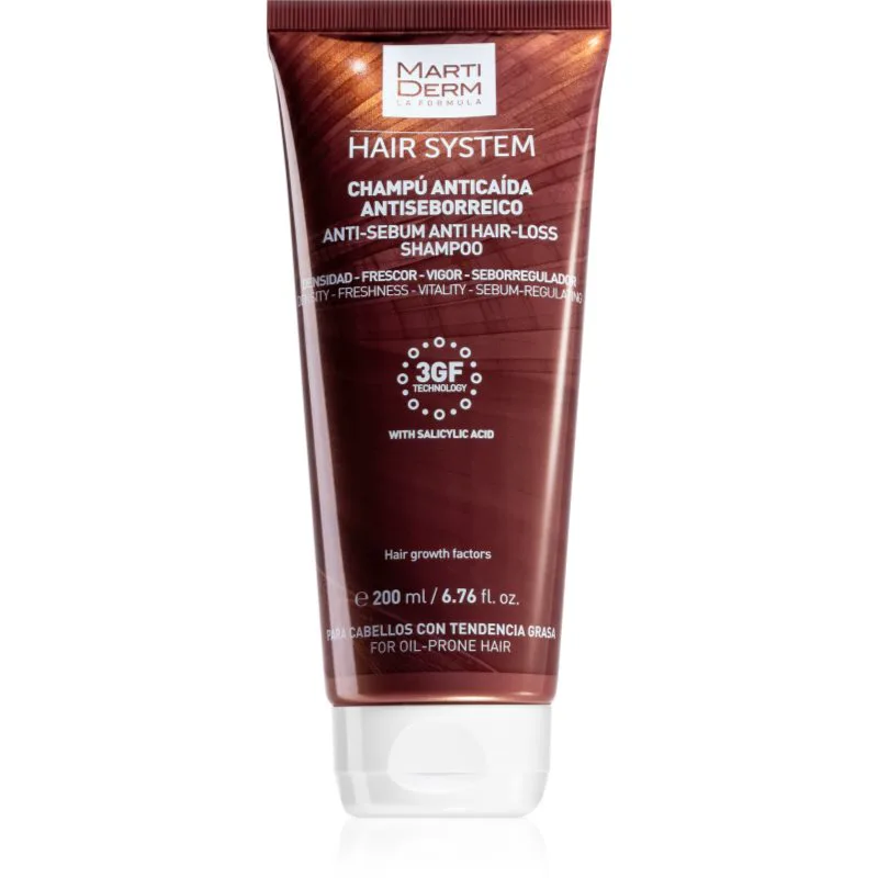 MartiDerm Hair System Anti-Sebum Anti-Hair Loss Shampoo σαμπουάν κατά της τριχόπτωσης Για λιπαρό δέρμα της κεφαλής 200 ml