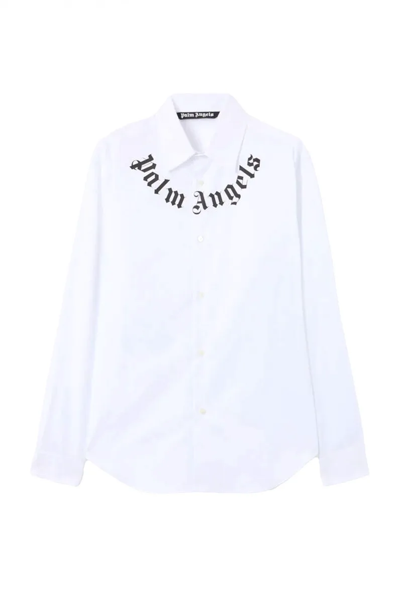 PALM ANGELS ΠΟΥΚΑΜΙΣΟ M NECK LOGO ΛΕΥΚΟ-ΜΑΥΡΟ