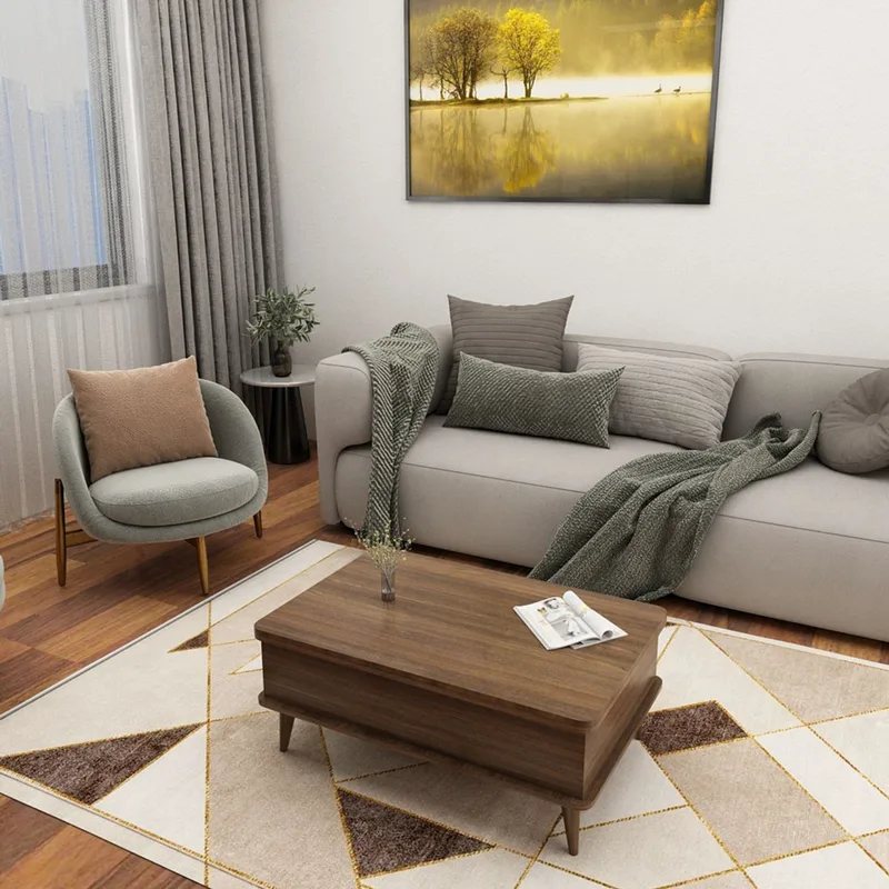 Τραπεζάκι Σαλονιού Dy Ada - Walnut 331Kvn1124 (90x38x60 cm)