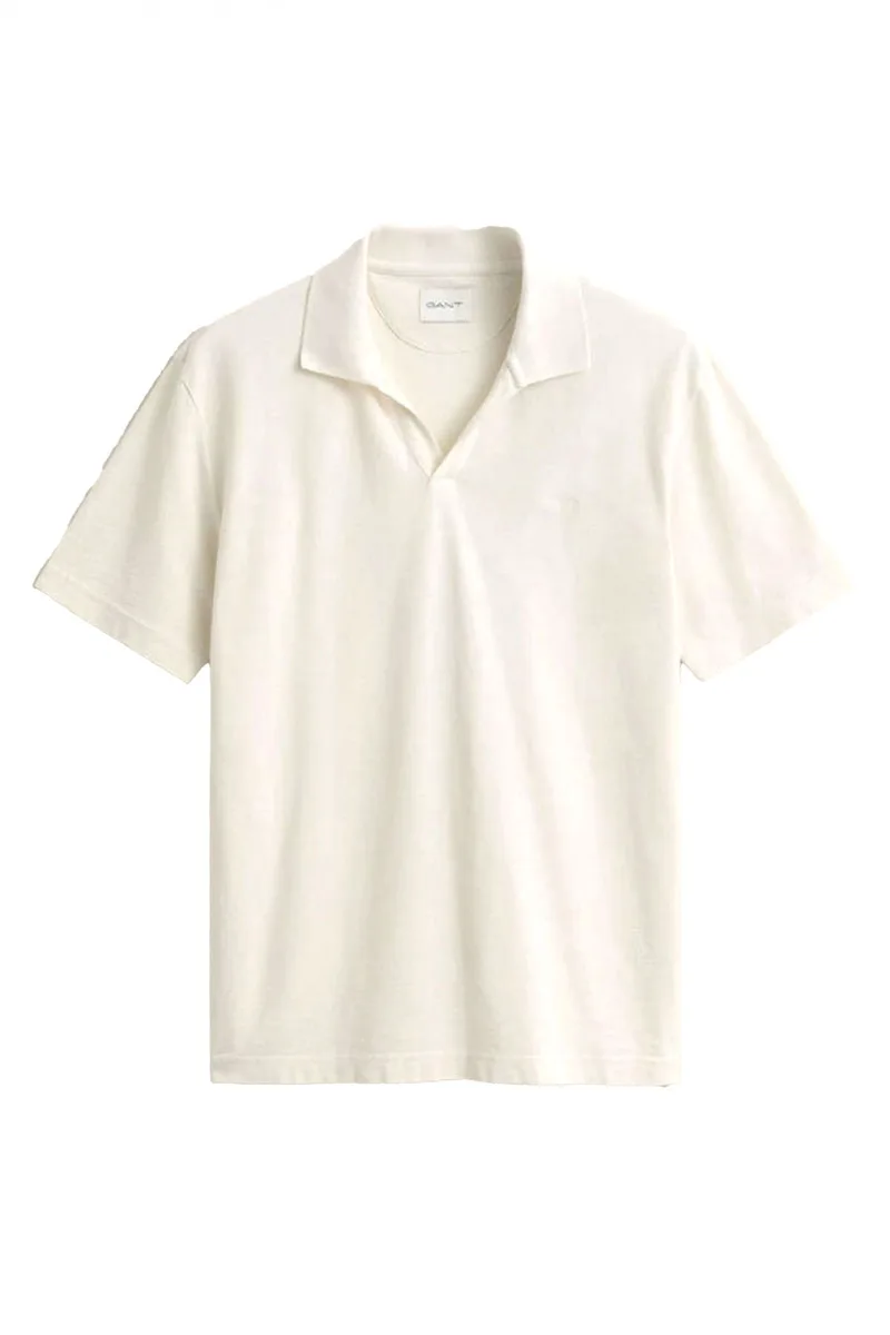 GANT POLO WASHED SLUB SS ΚΡΕΜ
