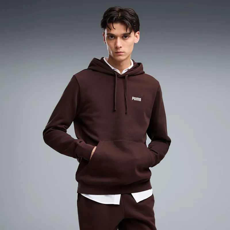 PUMA ESSENTIALS TWO-COLOUR SMALL NO. 1 LOGO HOODIE ΚΑΦΕ