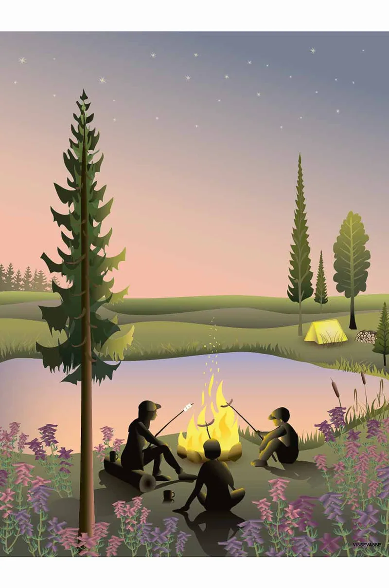 Vissevasse Αφίσα Campfire 50x70 cm