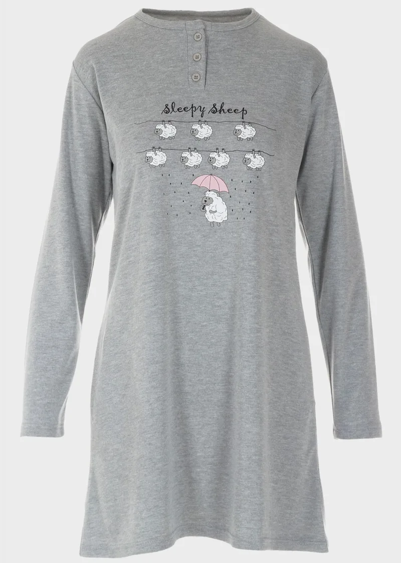 Γυναικείο νυχτικό πατιλέτα Sleepy Sheep ΓΚΡΙ