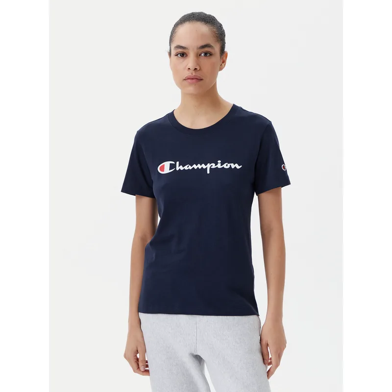 Champion T-Shirt 118090 Σκούρο μπλε Slim Fit