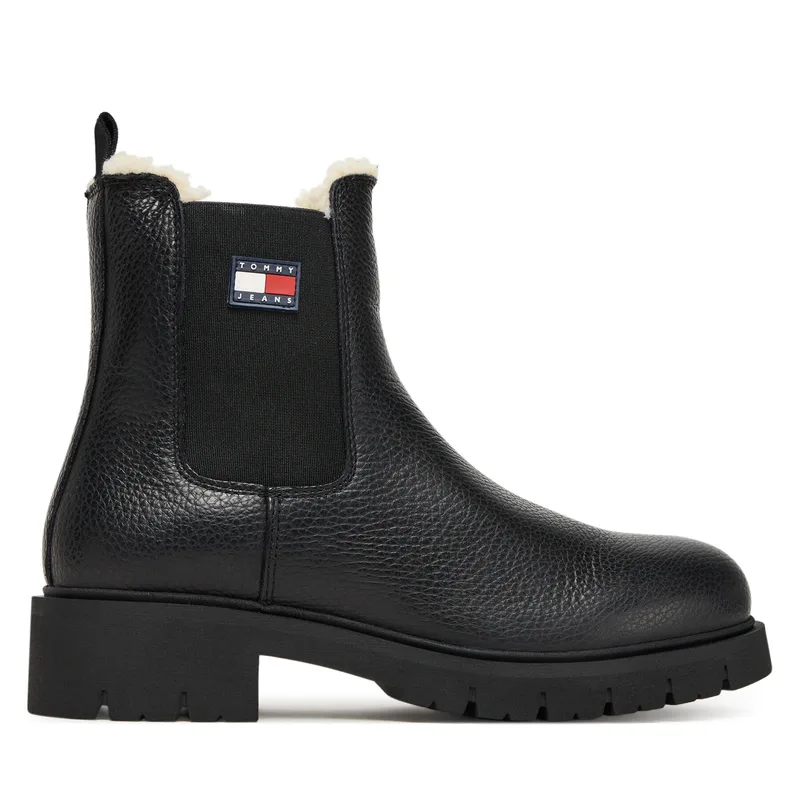 Μποτάκια με λάστιχο Tommy Jeans Tjw Chelsea Boot Wl EN0EN02826 Μαύρο
