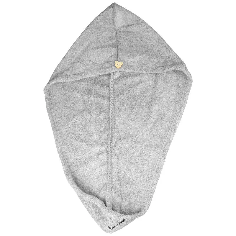 Deni Carte - soft and absorbent hair turban lux, grey color