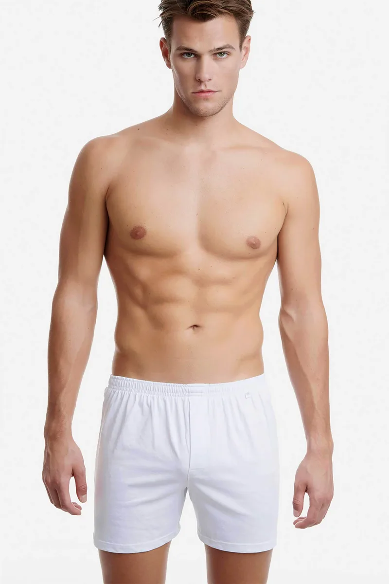 Walk ανδρικό μπόξερ μονόχρωμο Relaxed Fit - W1751 Λευκό