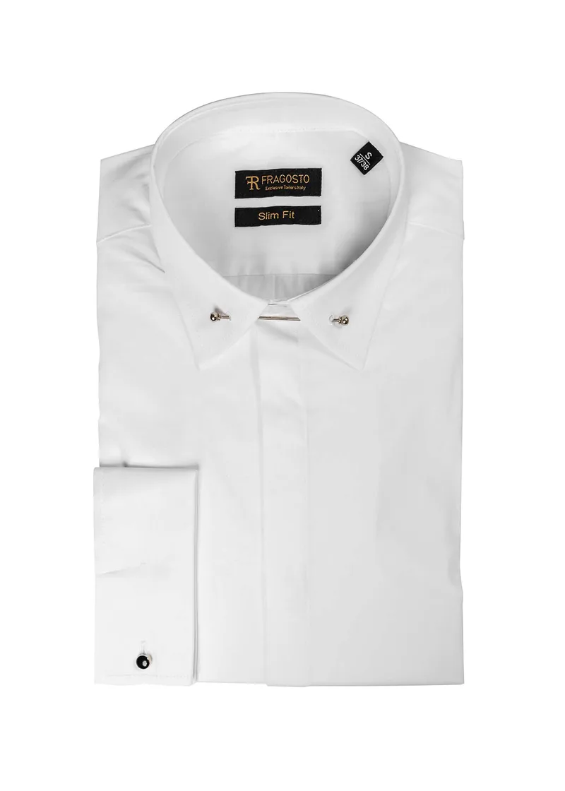 Fragosto Πουκάμισο σε Slim γραμμή - 21SS21 10 White