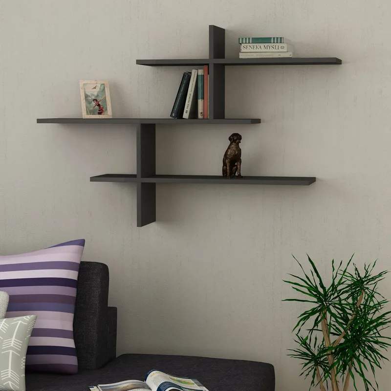 Ράφι Τοίχου Leo - Anthracite 776Hms1727 (123x80,5x22)