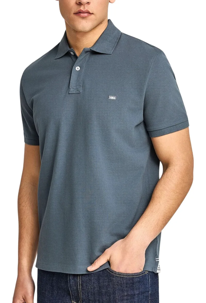 Μπλούζα Polo Funky Buddha Με Διακριτικό Λογότυπο FBM013-001-11-DK GREY Ανδρικό