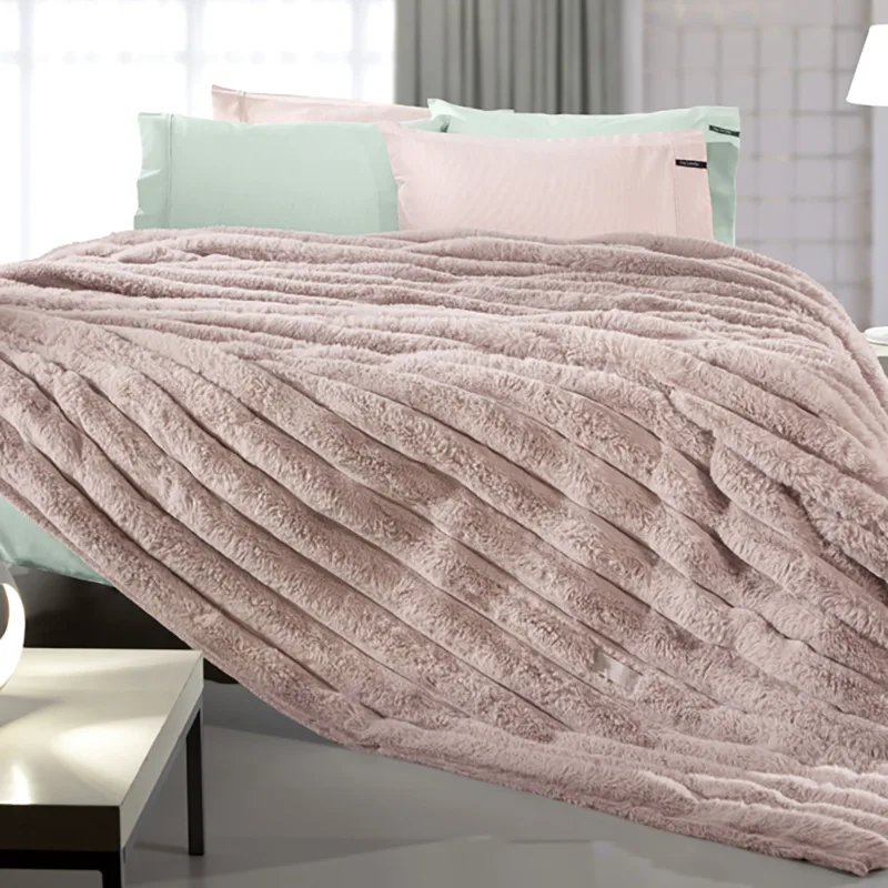 Κουβέρτα Γούνινη King Size 260X240 Guy Laroche St Moritz Old Ροζ (260x240)