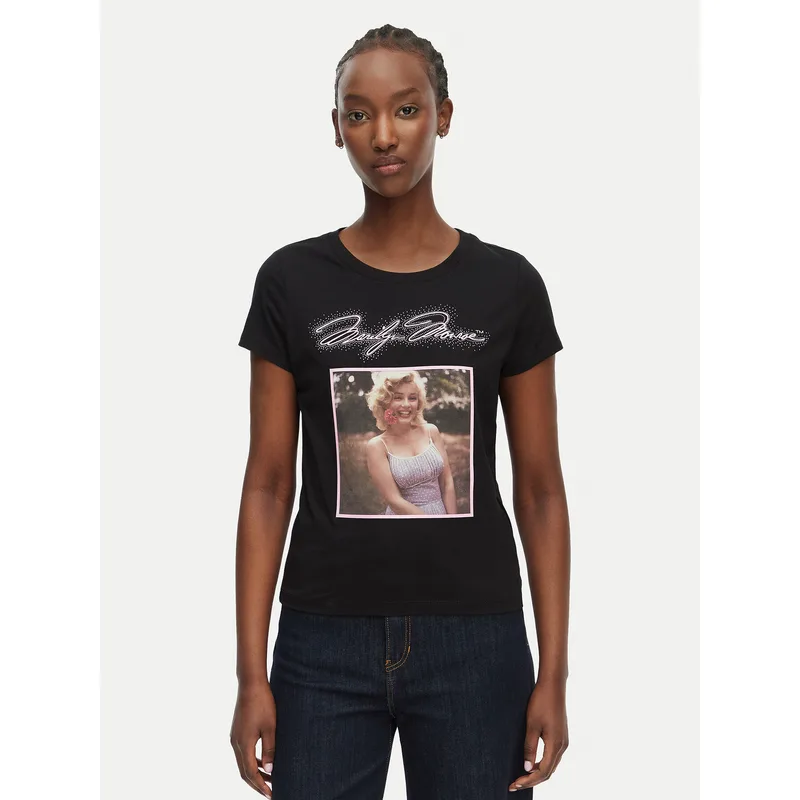 Guess T-Shirt W6BI51 K6658 Μαύρο Regular Fit