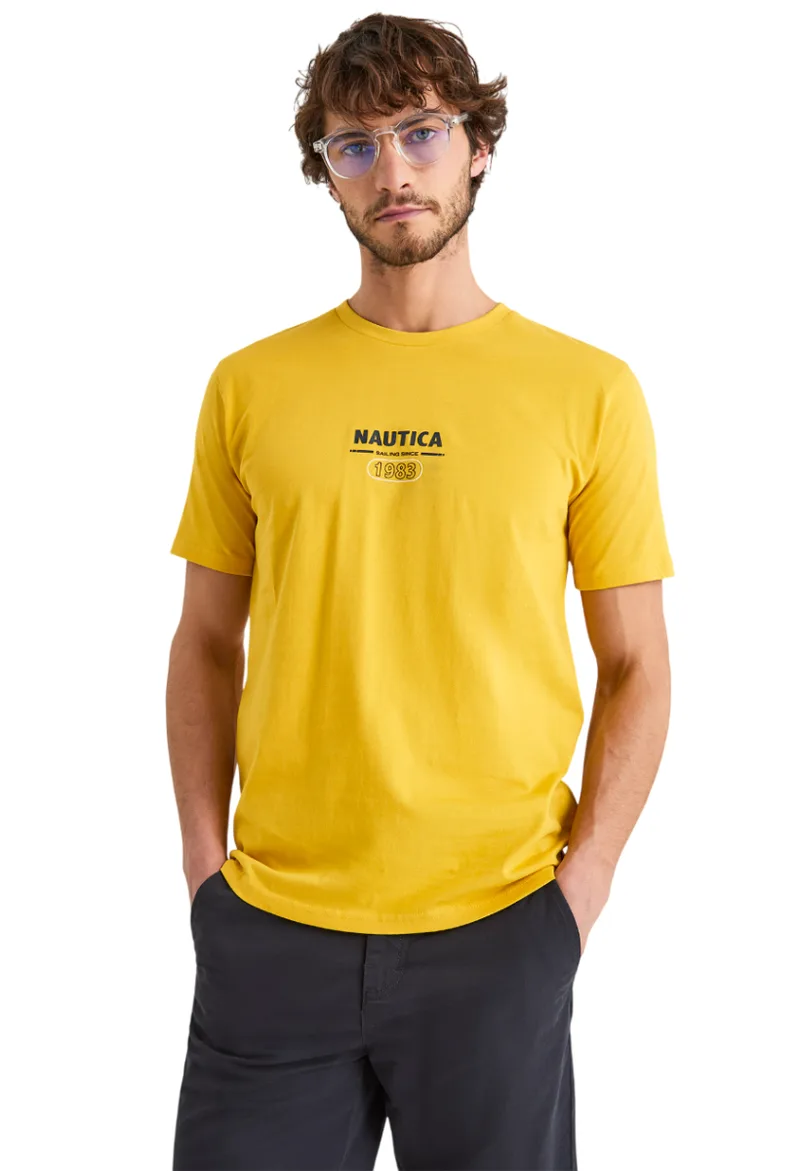 ΑΝΔΡΙΚΟ T-SHIRT NAUTICA ΚΟΝΤΟΜΑΝΙΚΟ ΚΙΤΡΙΝΟ