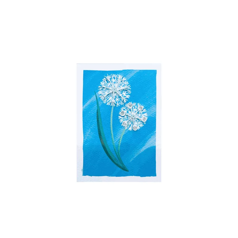 Ευχετήρια Ανάγλυφη Κάρτα Filigrana Origamo Mini 10x7.8cm Πικραλίδες MN006