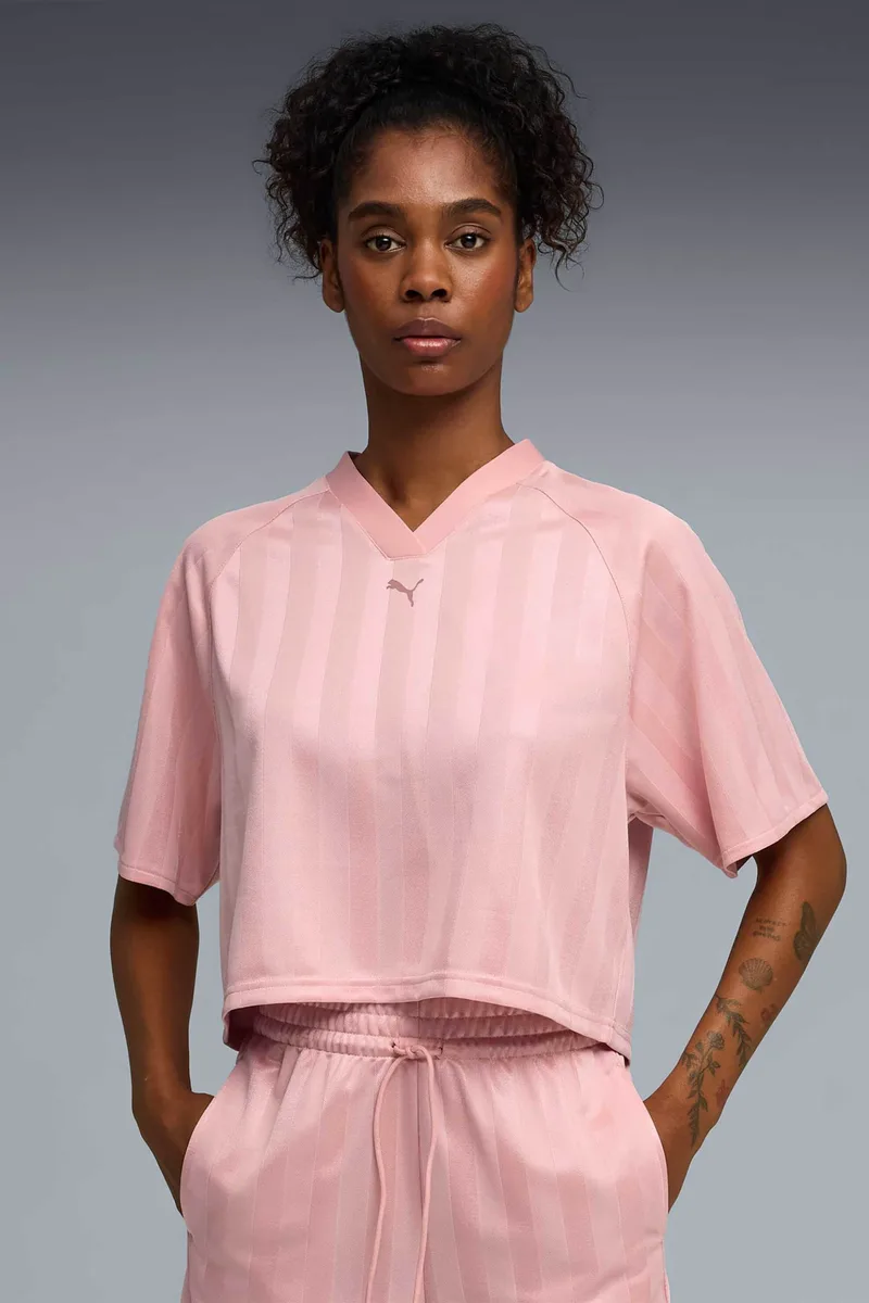 Puma γυναικείο T-shirt με λογότυπο Relaxed Fit "League Training" - 528483 Ροζ