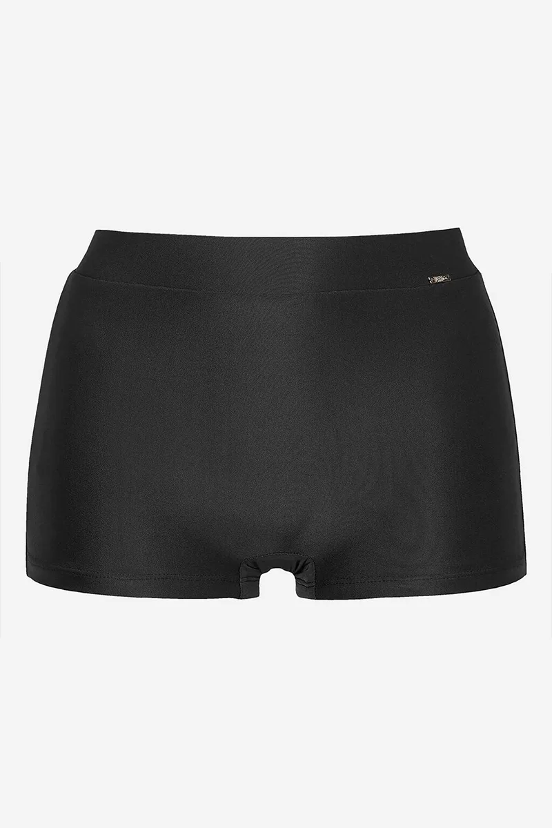 Ψηλόμεσο bikini-slip σορτσάκι σε μαύρο χρώμα