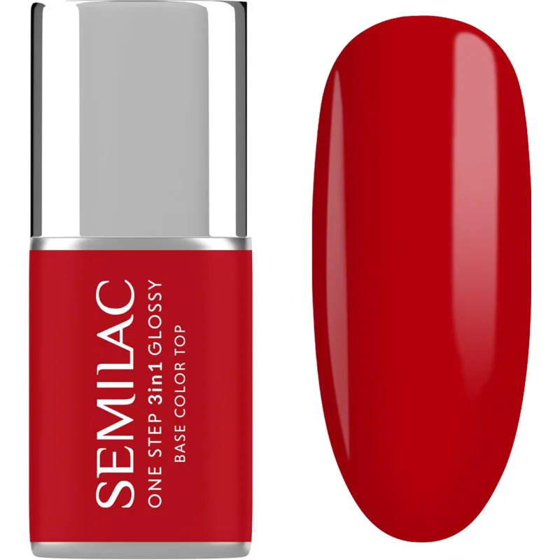 Semilac One Step 3in1 Glossy τζελ βερνίκι νυχιών απόχρωση 530 Scarlet 7 ml