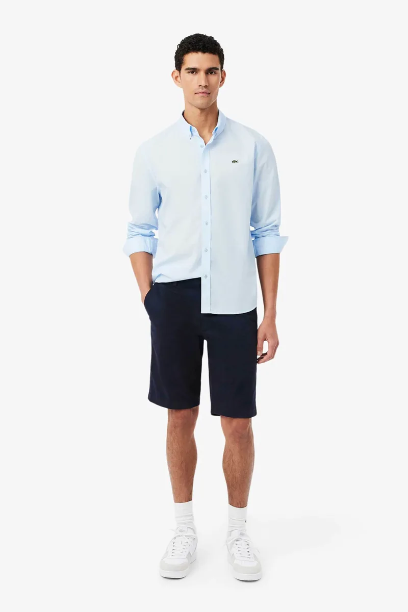 Lacoste ανδρική βερμούδα chino stretch twill Slim Fit - FH2349 Μπλε Σκούρο