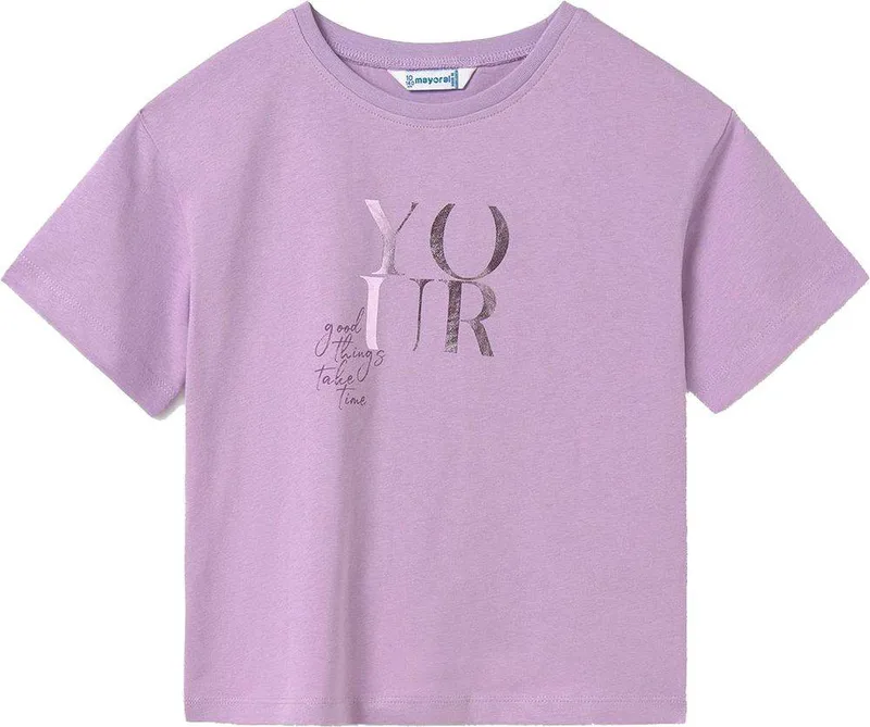 ΜΠΛΟΥΖΑ MAYORAL GIRL TEXT TOP ΛΙΛΑ (157-160 CM)-(14 ΕΤΩΝ)